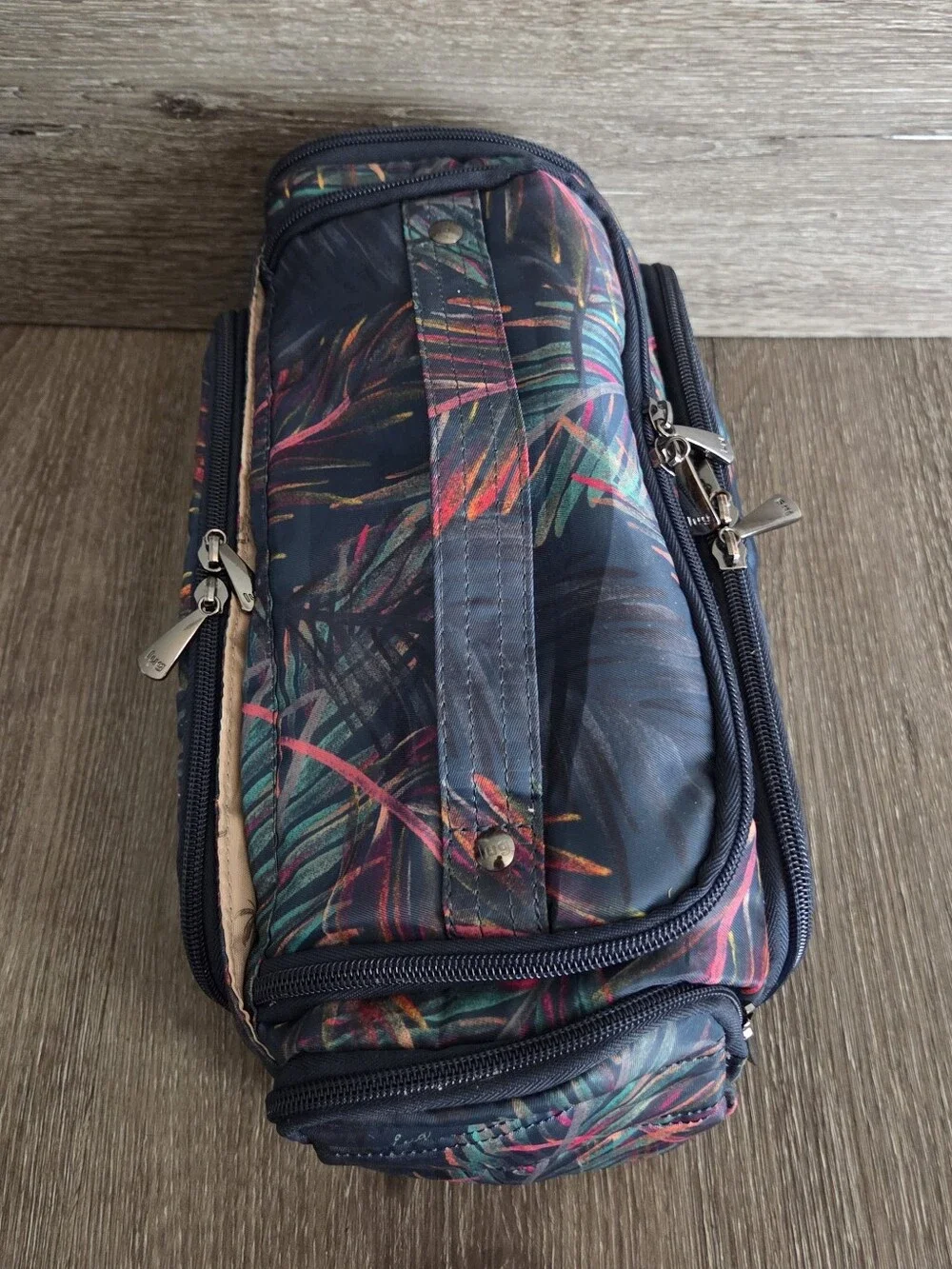 Lug Trolley Cosmetic Case – Tropical Palm Leaves Travel Makeup Bag